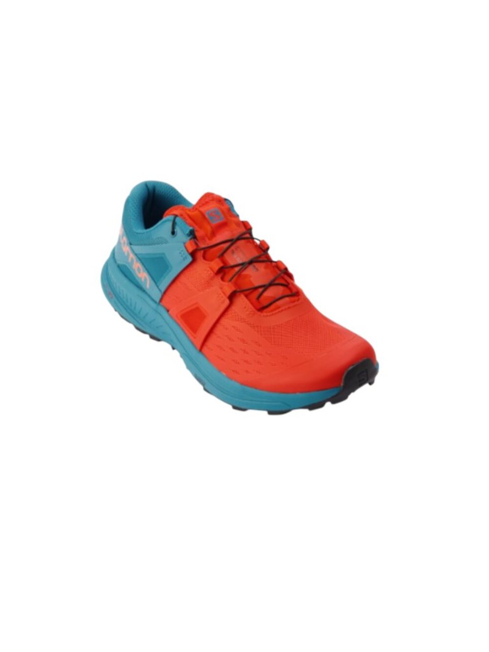 Salomon Ultra Pro trail running shoes in a red and blue colorway